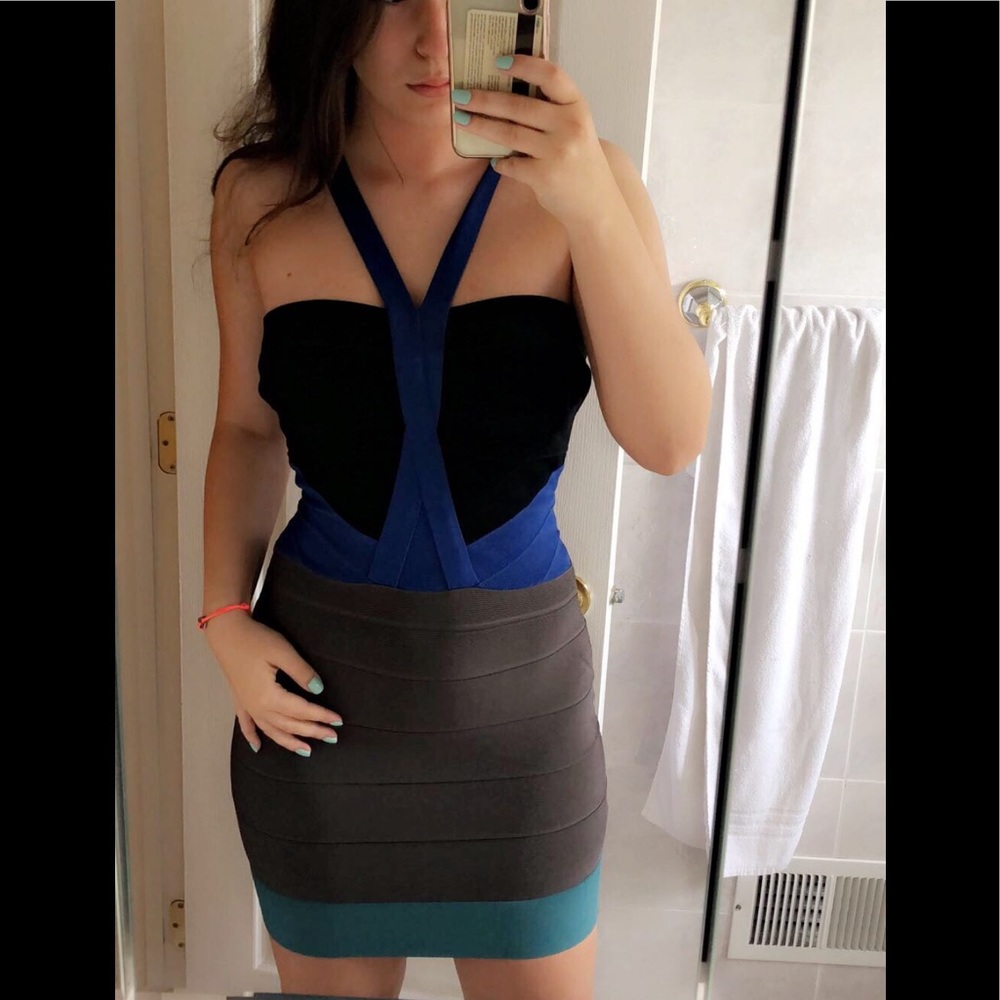 Herve Ledger Bandage Bodycon Mini Dress